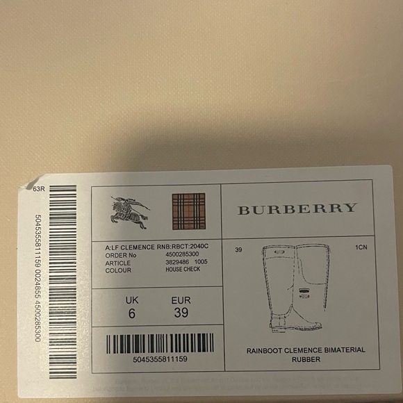 Burberry RAINBOOT CLEMENCE BIMATERIAL
RUBBER - Picture 5 of 5